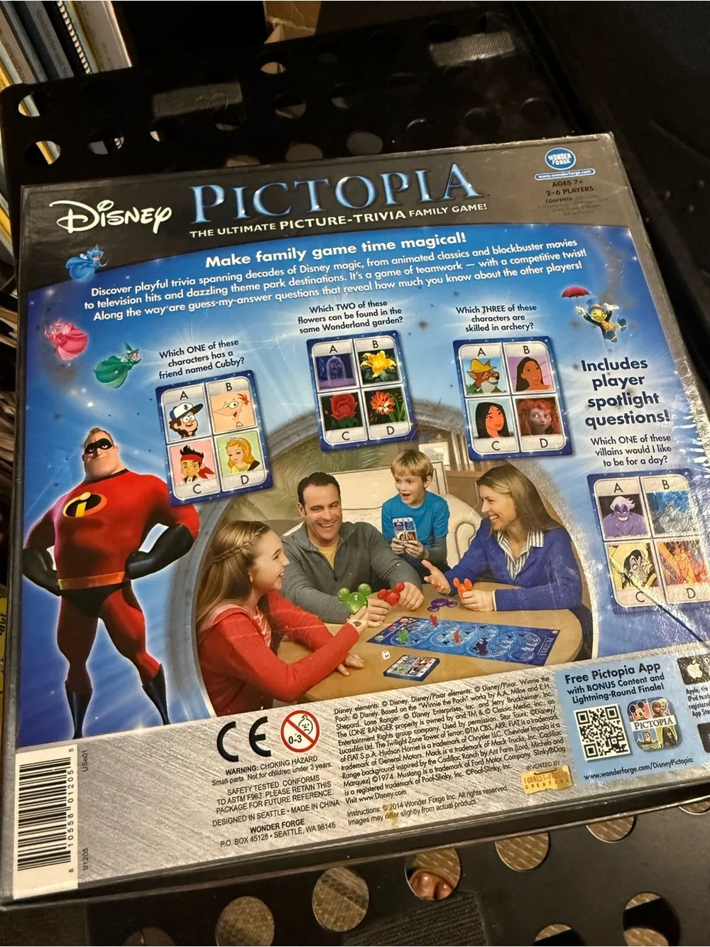 Disney Pictopia Picture-Trivia Game Box with Colorful Character Art